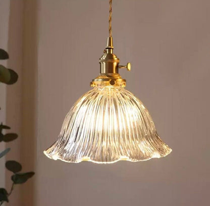 Elegant Vintage Glass Pendant Lamp with LED Light - VogeLuxe