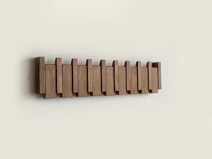 Rustic Wooden Wall Mounted Coat Hook Rack Organizer