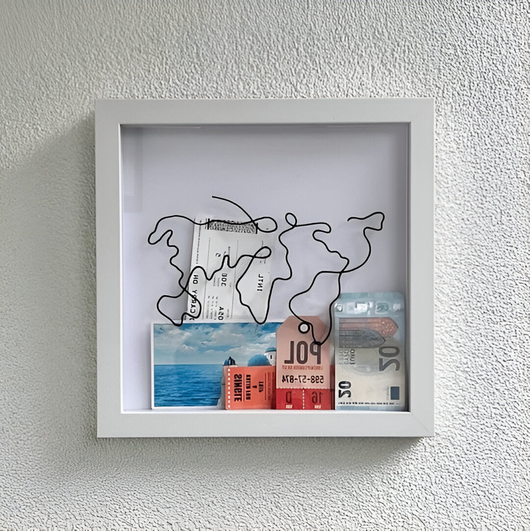 Vintage Travel Memory Box | Wooden Shadow Display Frame - VogeLuxe