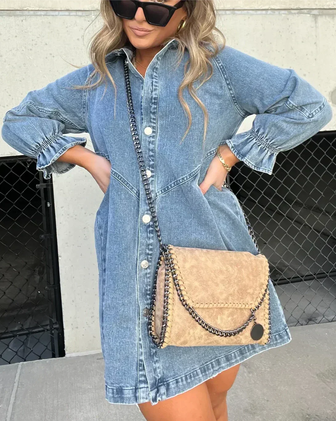 Fashionable Blue Jeans Dress for Ladies