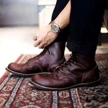 Men's Genuine Leather Ankle Boots - Timeless Style & Durable - VogeLuxe