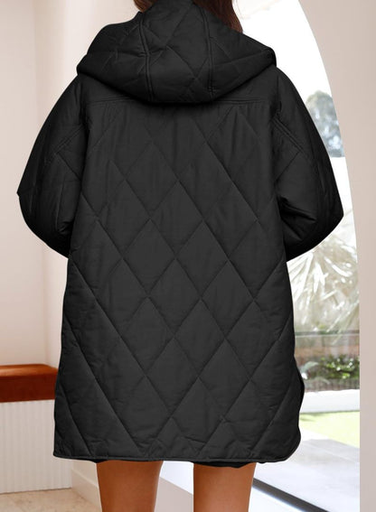 VogeLuxe | Women’s Diamond Quilted Jacket with Buttons