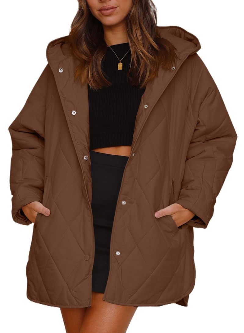 VogeLuxe | Women’s Diamond Quilted Jacket with Buttons