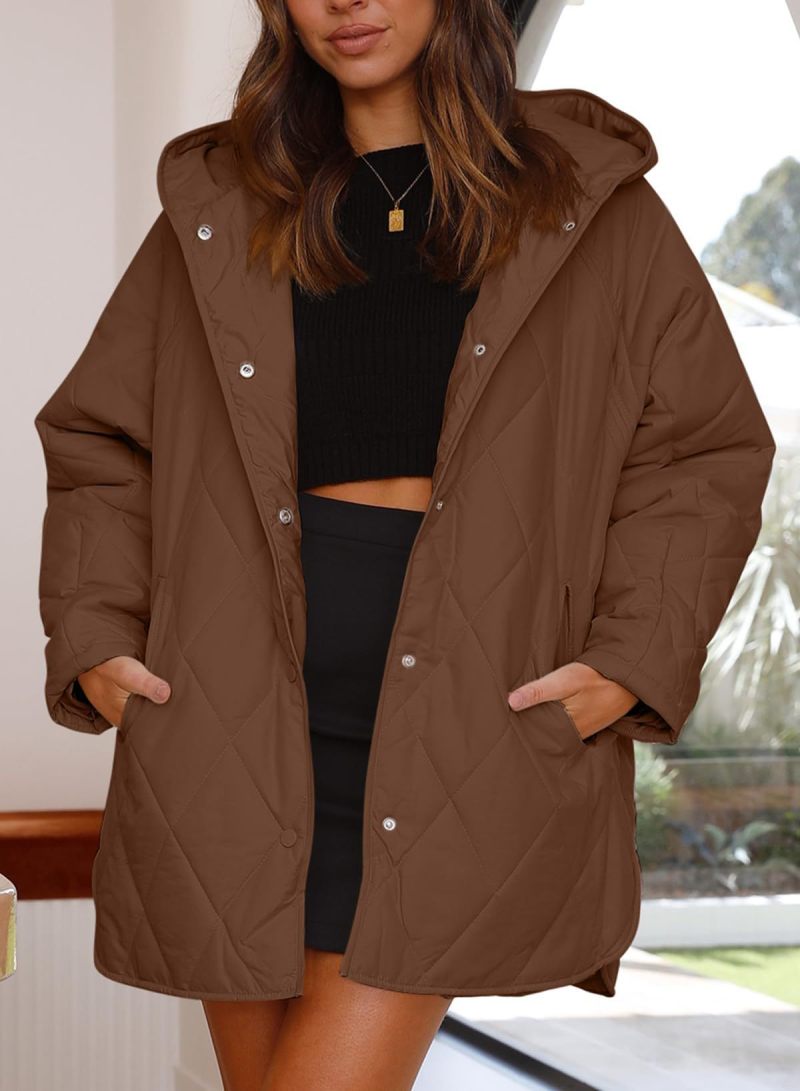 VogeLuxe | Women’s Diamond Quilted Jacket with Buttons