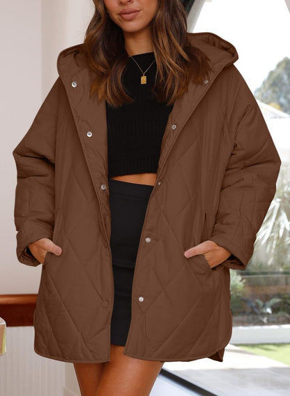 VogeLuxe | Women’s Diamond Quilted Jacket with Buttons