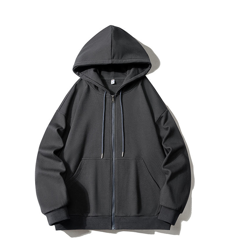 Large Size Mens Zip Up Hooded Jacket