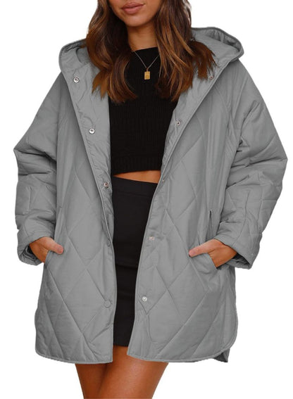 VogeLuxe | Women’s Diamond Quilted Jacket with Buttons