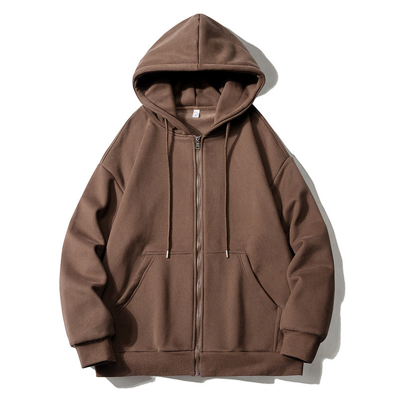 Large Size Mens Zip Up Hooded Jacket