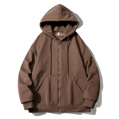 Large Size Mens Zip Up Hooded Jacket