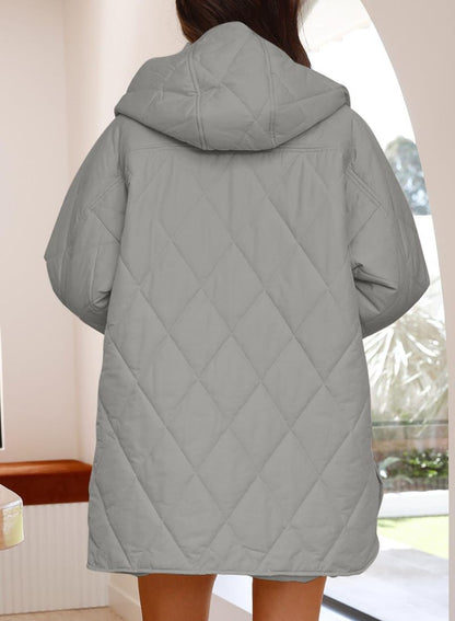 VogeLuxe | Women’s Diamond Quilted Jacket with Buttons