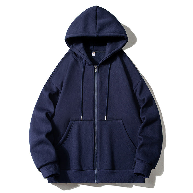 Large Size Mens Zip Up Hooded Jacket