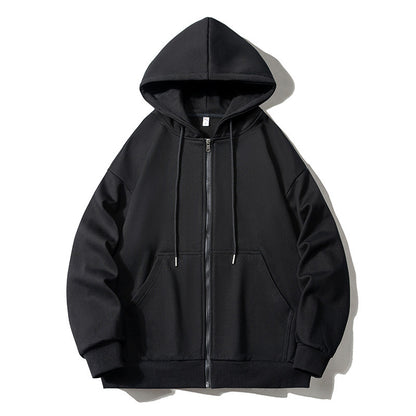 Large Size Mens Zip Up Hooded Jacket