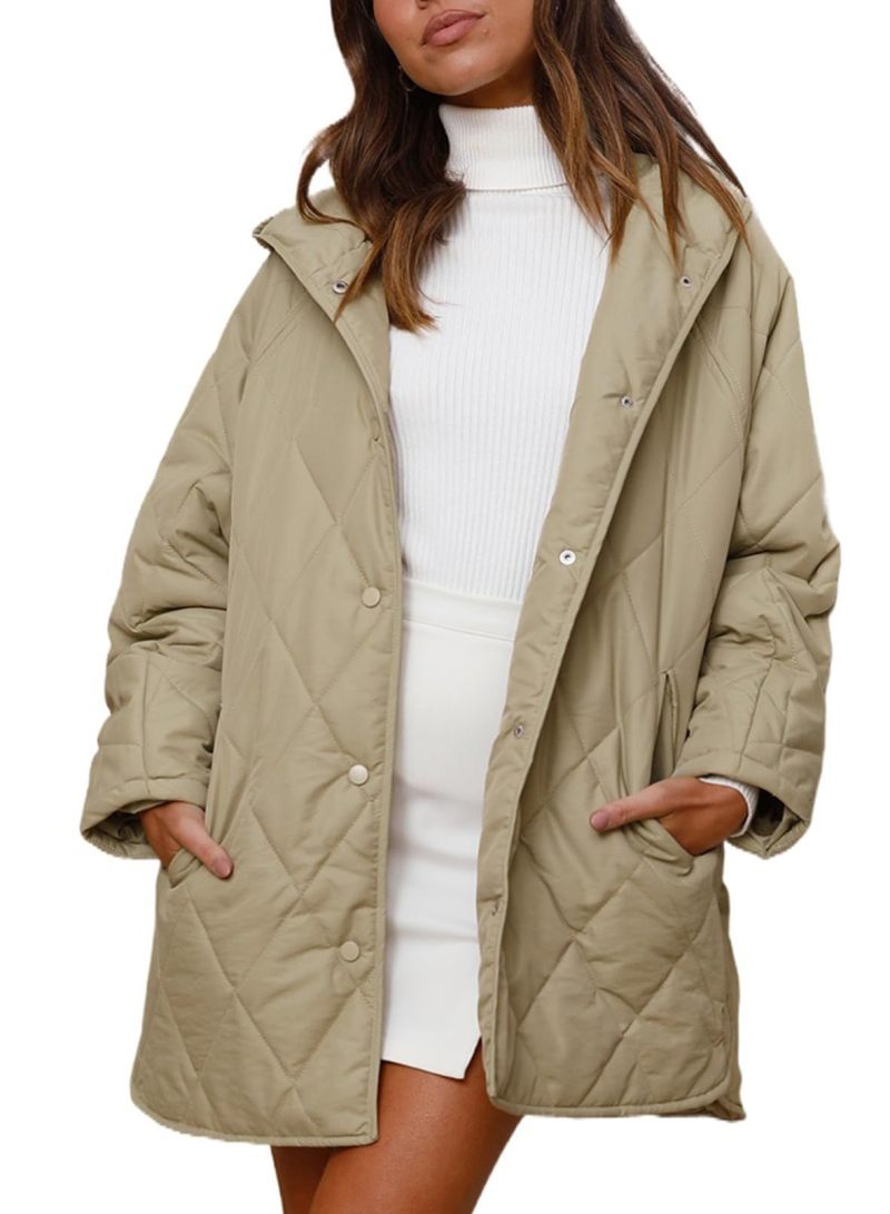VogeLuxe | Women’s Diamond Quilted Jacket with Buttons