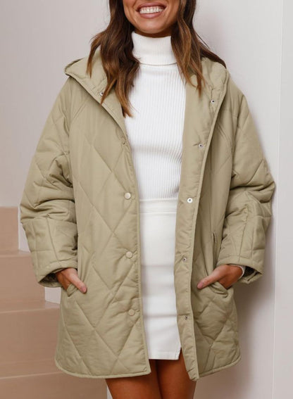 VogeLuxe | Women’s Diamond Quilted Jacket with Buttons