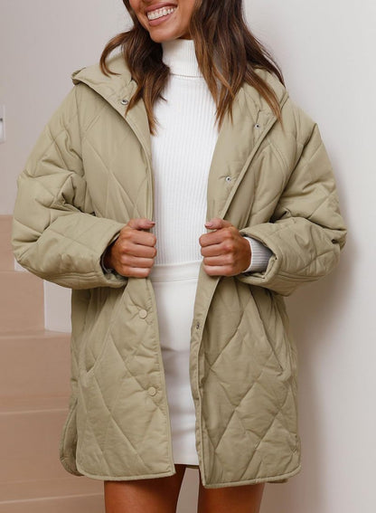VogeLuxe | Women’s Diamond Quilted Jacket with Buttons