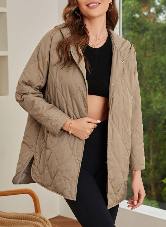 VogeLuxe | Women’s Diamond Quilted Jacket with Buttons