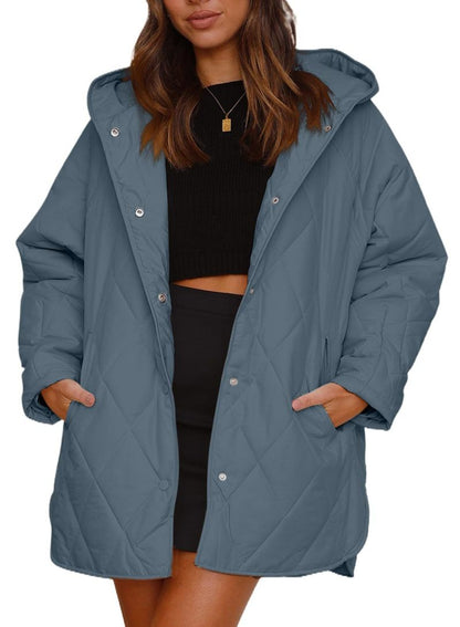VogeLuxe | Women’s Diamond Quilted Jacket with Buttons