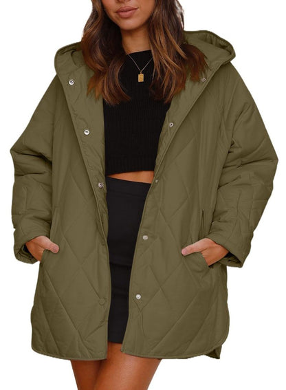 VogeLuxe | Women’s Diamond Quilted Jacket with Buttons