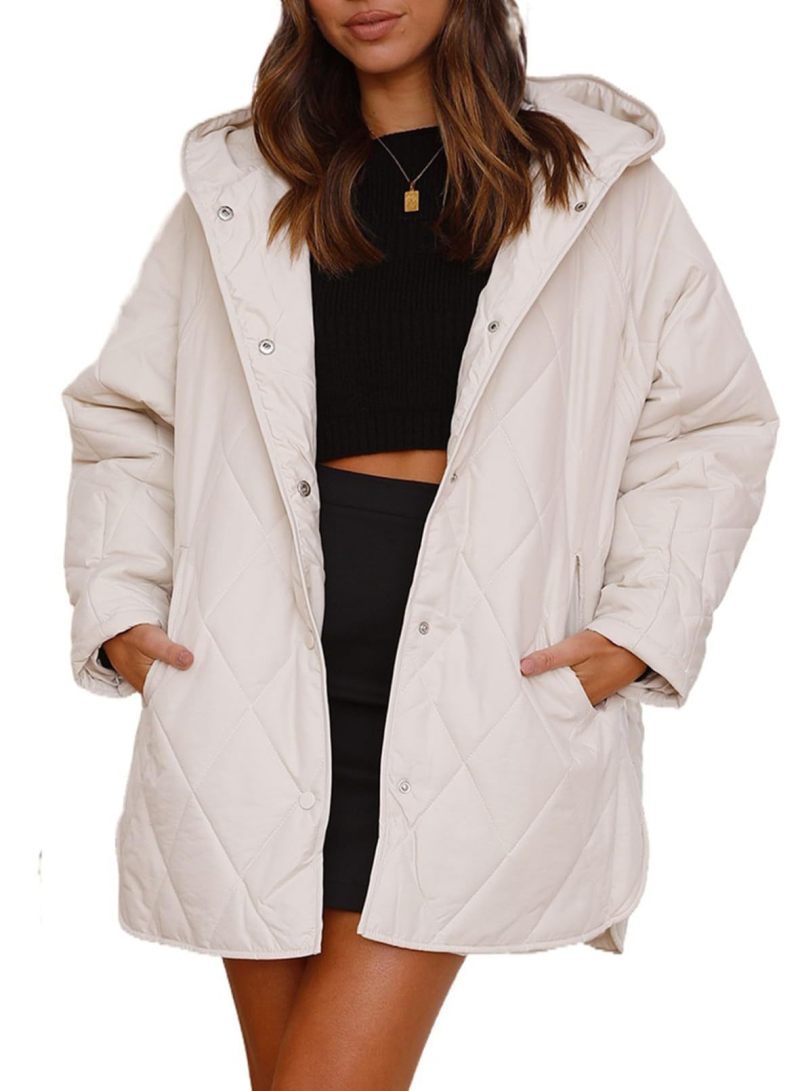 VogeLuxe | Women’s Diamond Quilted Jacket with Buttons