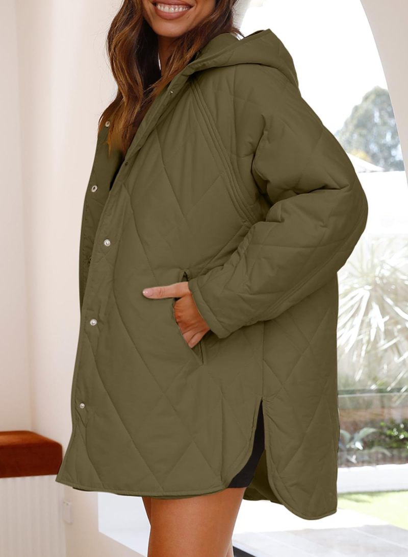 VogeLuxe | Women’s Diamond Quilted Jacket with Buttons