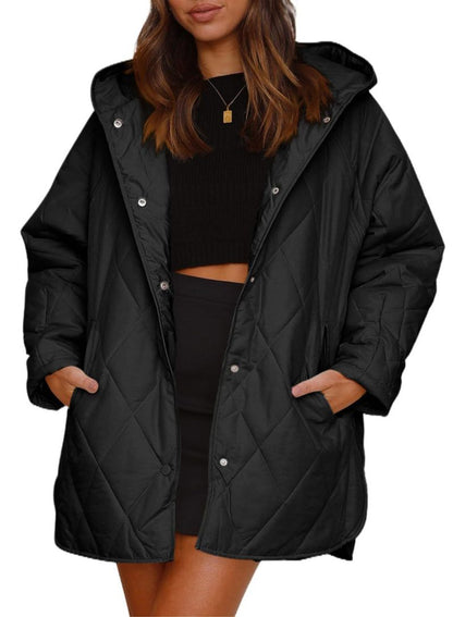 VogeLuxe | Women’s Diamond Quilted Jacket with Buttons