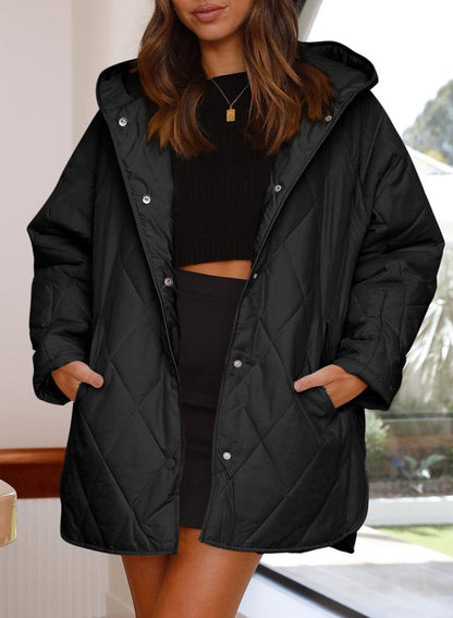 VogeLuxe | Women’s Diamond Quilted Jacket with Buttons
