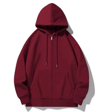 Large Size Mens Zip Up Hooded Jacket