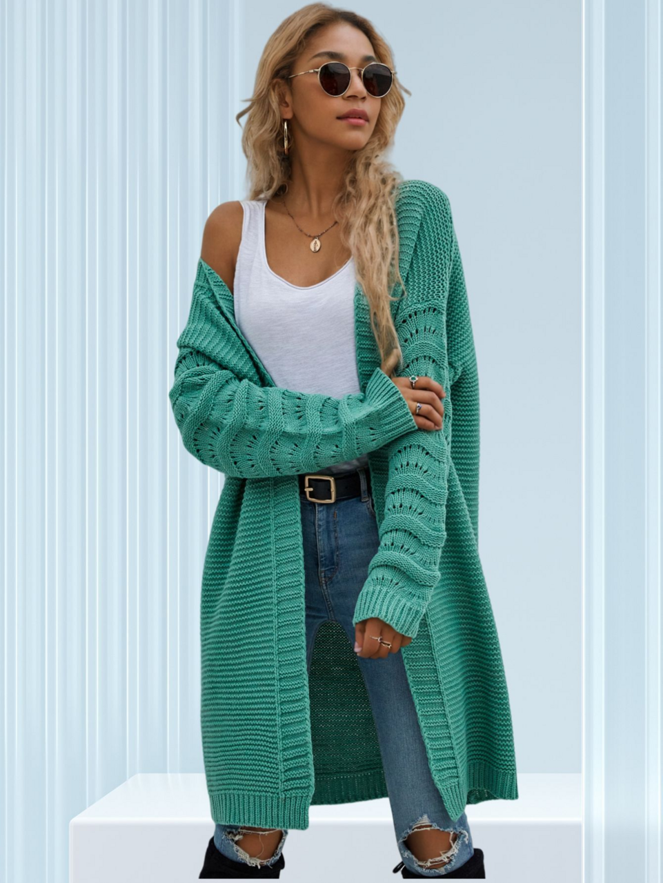 Women's Oversized Open Front Cozy Cardigan Sweater