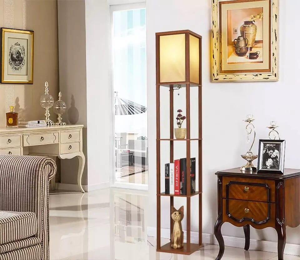 Tall Floor Lamp With Storage Shelves