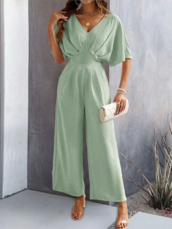Relaxed Fit V-Neck Jumpsuit for Women