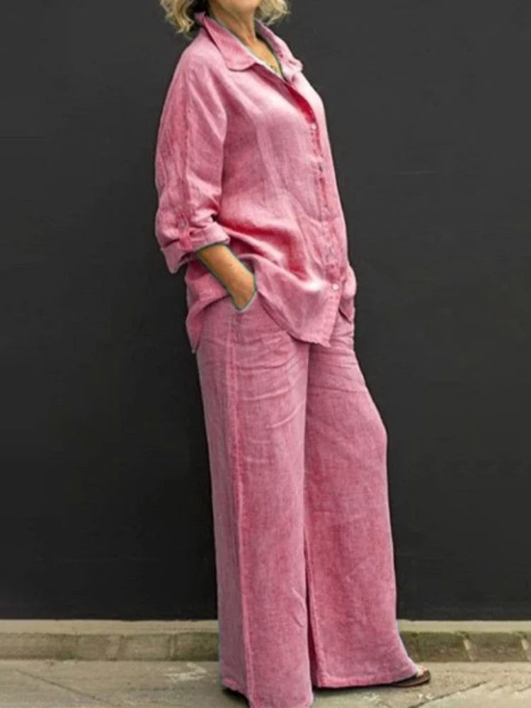 Comfy Women's Lounge Long-Sleeve Top and Jogger Pants Set