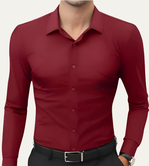 VogeLuxe | Men’s Tailored Stretch Button Front Dress Shirt