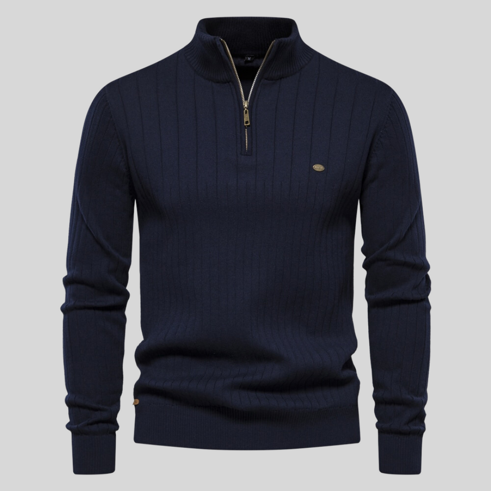 Warm Men's Quarter Zip Winter Sweater - VogeLuxe
