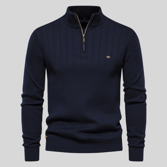 Warm Men's Quarter Zip Winter Sweater - VogeLuxe