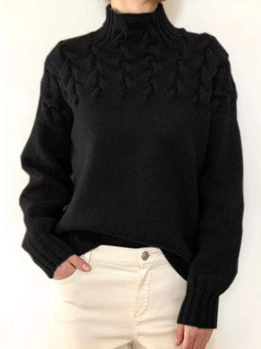 Warm Women's Plain Cashmere Crew Neck Sweater - VogeLuxe