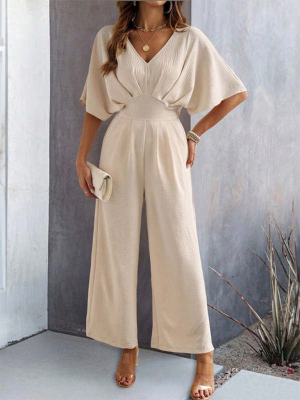 Relaxed Fit V-Neck Jumpsuit for Women