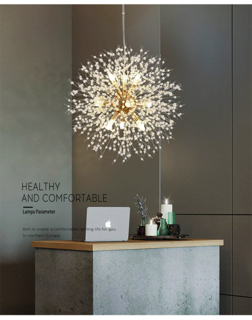 Luxury Crystal Flower Pendant Light Fixture