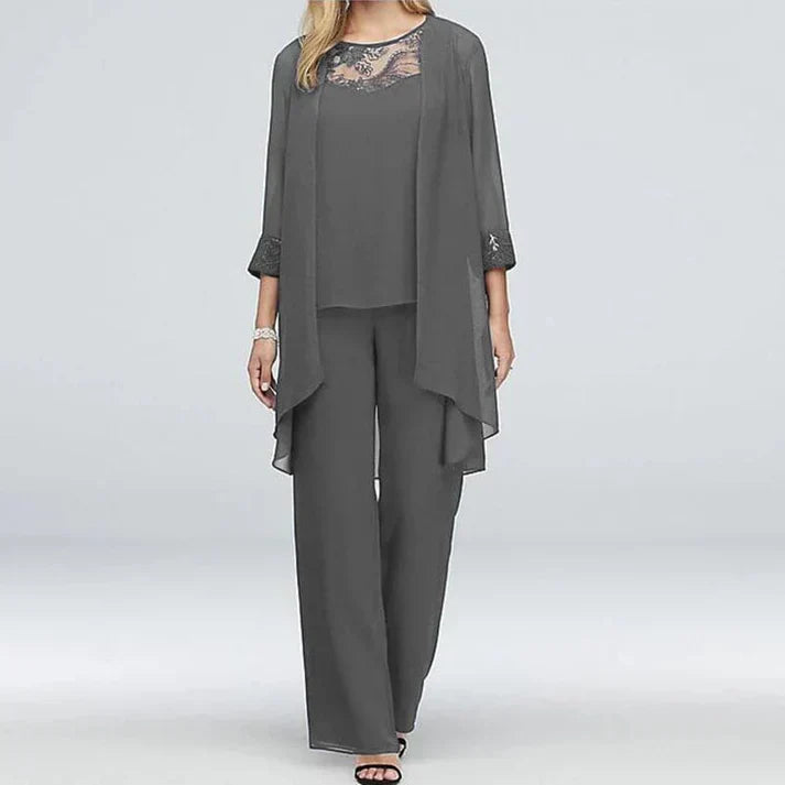 Relaxed Fit Floral Top and Wide Leg Pants Set