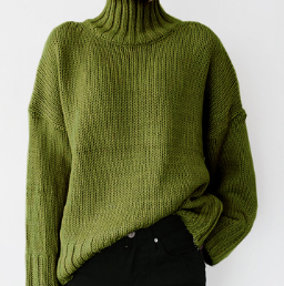 Women's Cozy Lime Green Oversized Sweater - VogeLuxe