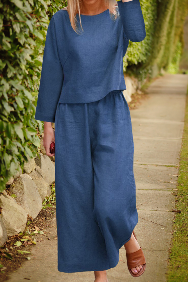 Ladies Comfortable Long Sleeve Pant Suit