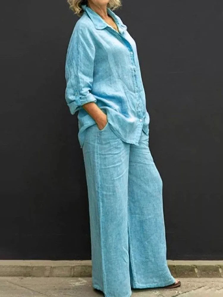 Comfy Women's Lounge Long-Sleeve Top and Jogger Pants Set - VogeLuxe