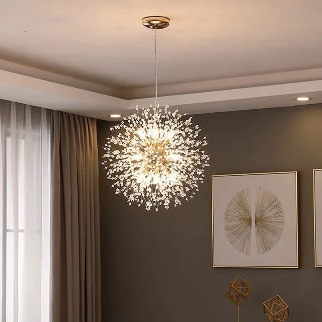Luxury Crystal Flower Pendant Light Fixture