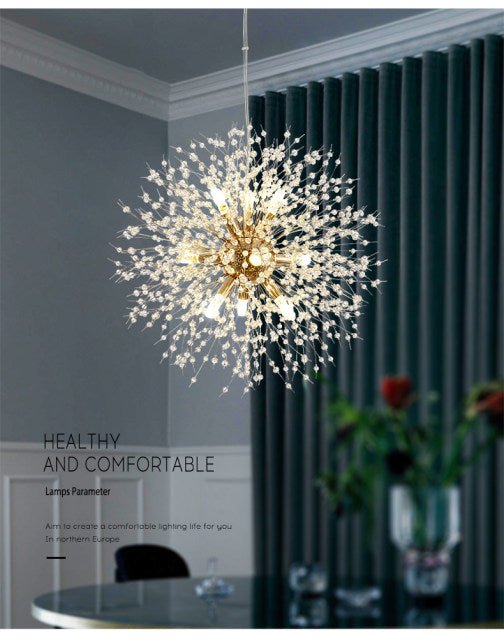 Luxury Crystal Flower Pendant Light Fixture