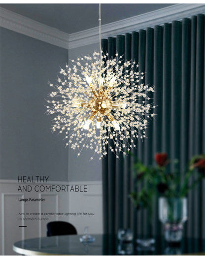 Luxury Crystal Flower Pendant Light Fixture