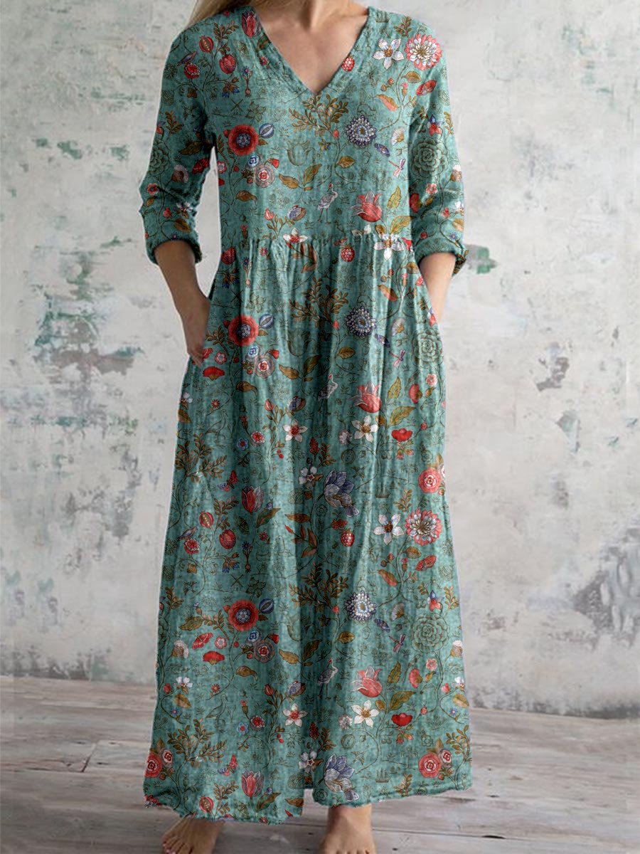 Ladies' Loose Fit Floral Summer Dress - BritishElegance