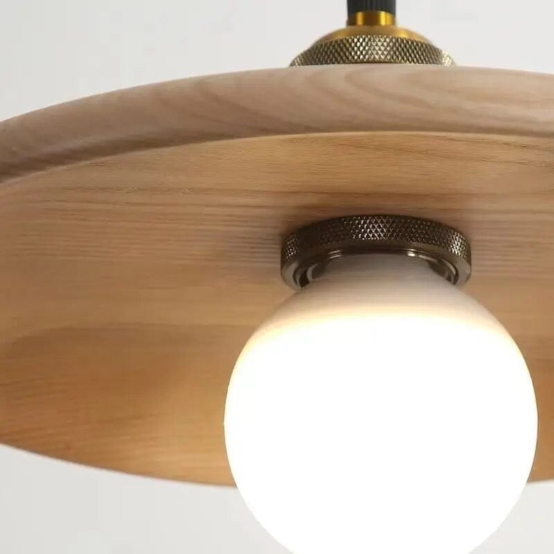 Rustic Wooden Pendant Lamp With Soft Warm Lighting