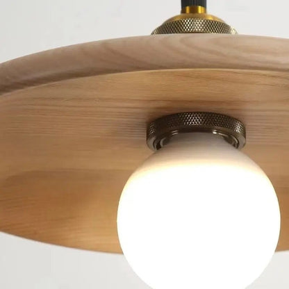 Rustic Wooden Pendant Lamp With Soft Warm Lighting