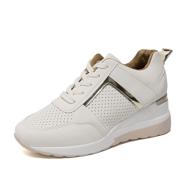 Comfortable Women's Airy Silver Trim Sneakers