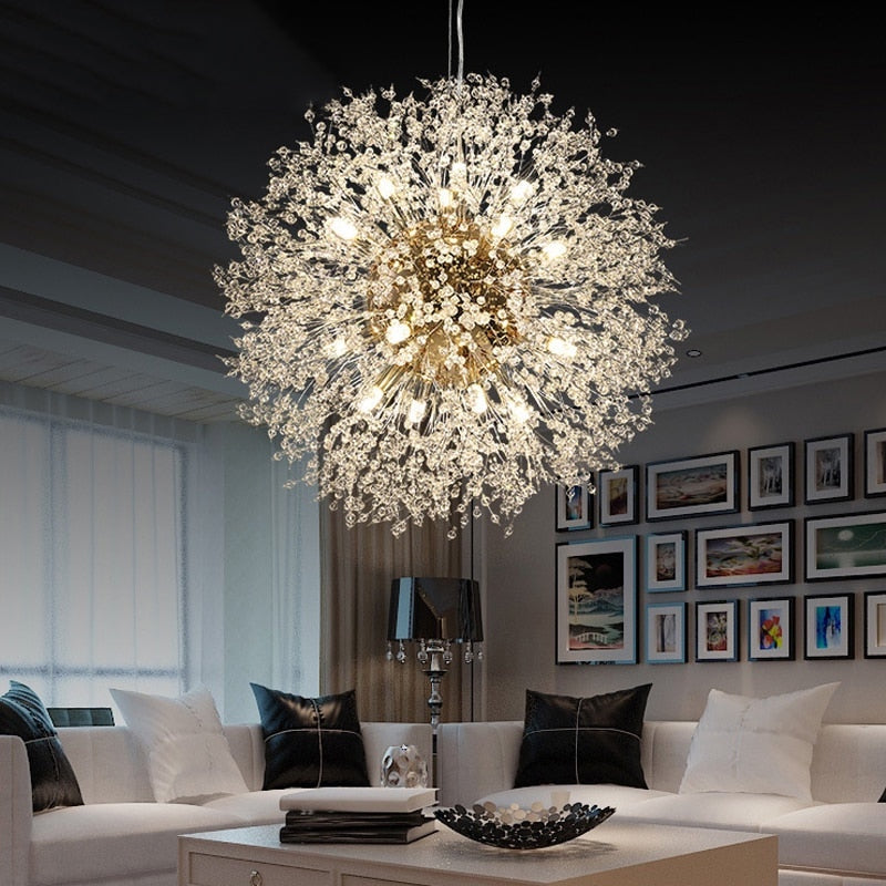 Luxury Crystal Flower Pendant Light Fixture