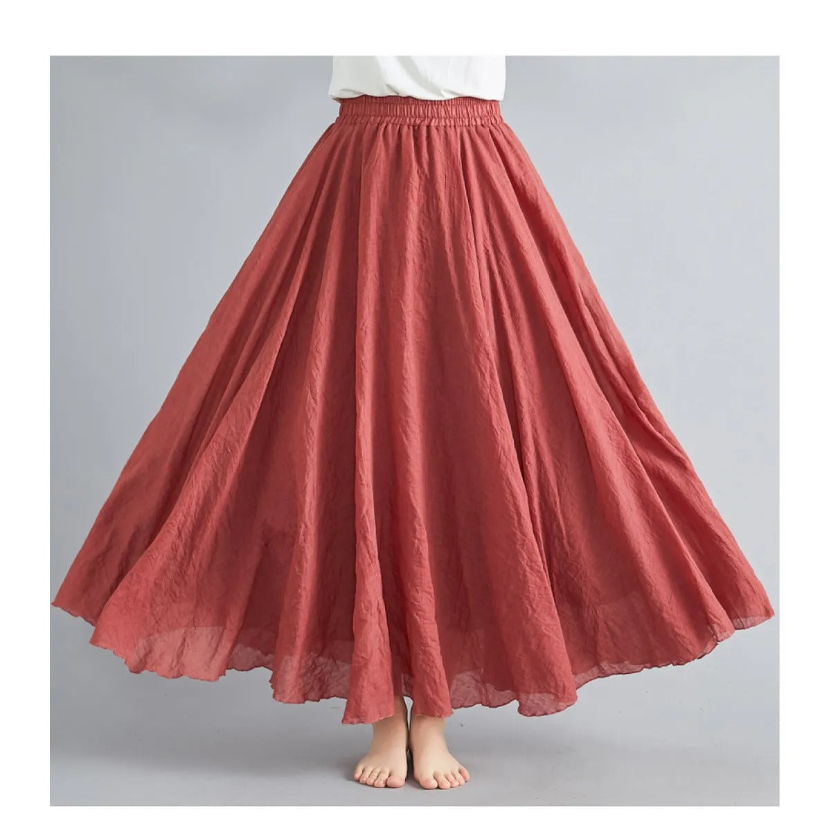 Flowy High Waist Long Maxi Skirt